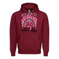 Burgundy heal cancer rainbow Zipper Hoodie - LillyAllenDesigns