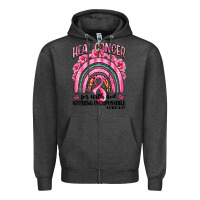 Charcoal Heather heal cancer rainbow Zipper Hoodie - LillyAllenDesigns