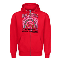 Red heal cancer rainbow Zipper Hoodie - LillyAllenDesigns