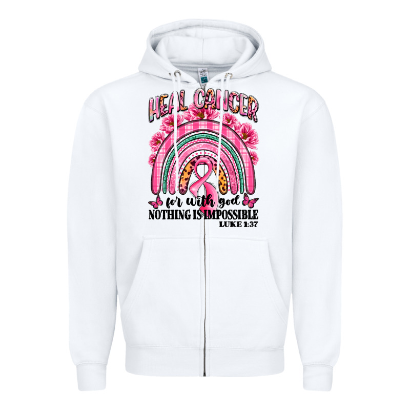 Heal Cancer Rainbow Zipper Hoodie by LillyAllenDesigns | Teevron