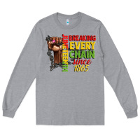 Heather Grey juneteenth breaking every chain since 1865 woman f Long Sleeve Tee - CowGirlArtShop