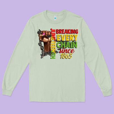 Juneteenth Breaking Every Chain Since 1865 Woman F Long Sleeve Tee Designed By Cowgirlartshop