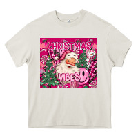 Cream pink christmas vibes Heavy Core Tee - MaliasSmallBusiness