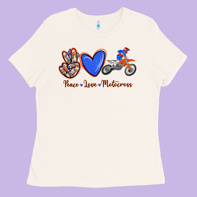Peace Love Motocross Ladies Tee Designed By Ranaportraitstore