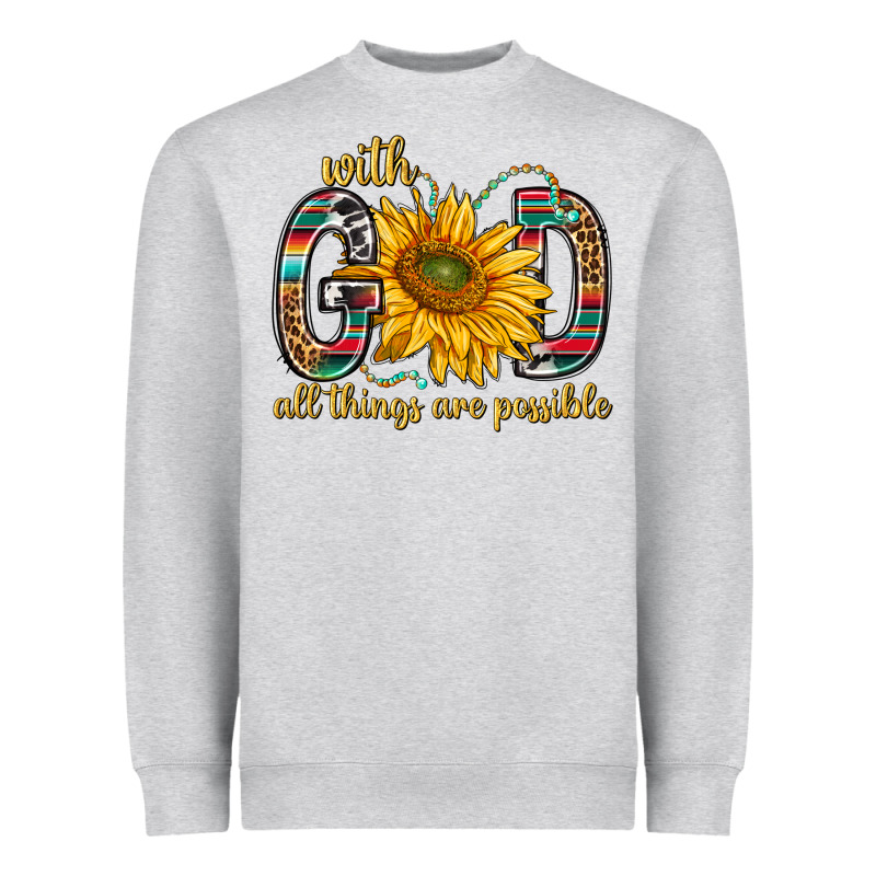 With God All Things Are Possible With Sunflower Bbs Heavyweight Sweatshirt by BundleAndBundleShop | Teevron