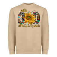 Mushroom with god all things are possible with sunflower bbs Heavyweight Sweatshirt - BundleAndBundleShop