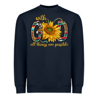 Navy with god all things are possible with sunflower bbs Heavyweight Sweatshirt - BundleAndBundleShop