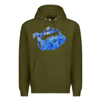 Army Green Chin Guard Fa Element 1 Premium Hoodie - FaDigitalArtStudio