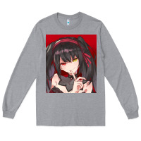 Heather Grey tokisaki kurumi Long Sleeve Tee - tuanDangUi