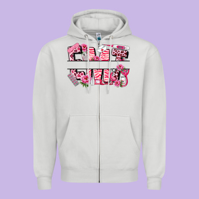 Breast Cancer Emt Emergency Medical Technician Zipper Hoodie Designed By Lillyallendesigns