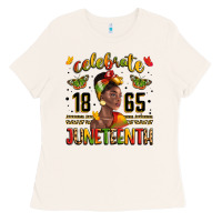 Bone celebrate 1865 juneteenth with black woman Ladies Tee - LillyAllenDesigns