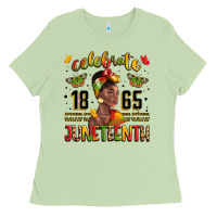 Matcha celebrate 1865 juneteenth with black woman Ladies Tee - LillyAllenDesigns