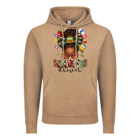 Vintage Coffee school bus driver afro messy bun Vintage Hoodie - texasbilliewilder