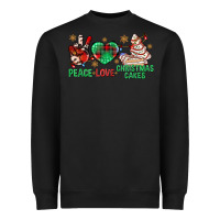 Black peace love christmas cakes bbs Heavyweight Sweatshirt - BundleAndBundleShop