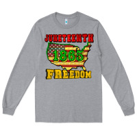 Heather Grey juneteenth 1865 freedom Long Sleeve Tee - CowGirlArtShop