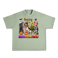 Oil Green happy hallothanksmas dogs Urban Heavy Tee - texasbilliewilder