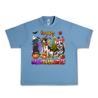 Pebble Blue happy hallothanksmas dogs Urban Heavy Tee - texasbilliewilder