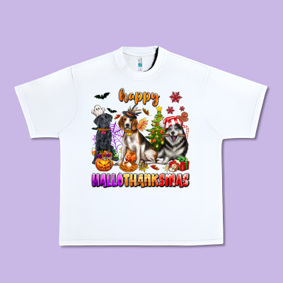 Happy Hallothanksmas Dogs Urban Heavy Tee Designed By Texasbilliewilder