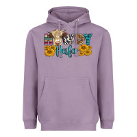 Lavender Western Howdy Heifer With Simmental Cow Heavyweight Hoodie - LillyAllenDesigns