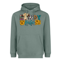 Sage Western Howdy Heifer With Simmental Cow Heavyweight Hoodie - LillyAllenDesigns