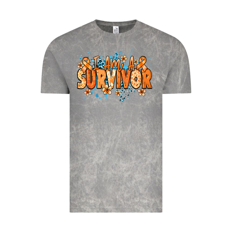 I Am A Survivor Orange Ribbon Kidney Cancer Vintage Tee by NancyCooperArtShop | Teevron