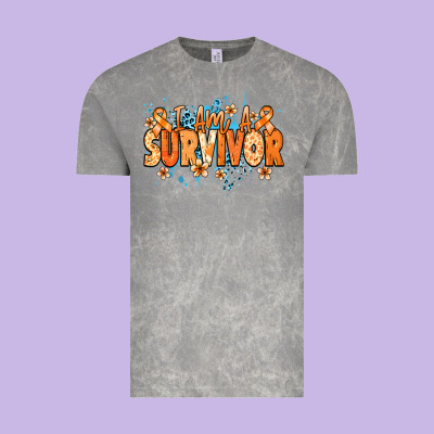 I Am A Survivor Orange Ribbon Kidney Cancer Vintage Tee Designed By Nancycooperartshop