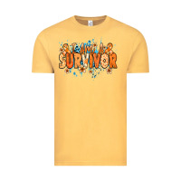 Vintage Mustard I am a survivor orange ribbon Kidney Cancer Vintage Tee - NancyCooperArtShop