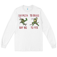 White say pizza to drugs say no to yes Long Sleeve Tee - tuanDangUi