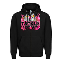 Black tackle cancer with ghosts playing football Zipper Hoodie - LillyAllenDesigns