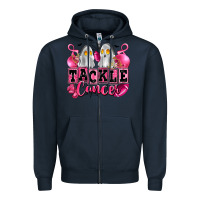 Navy tackle cancer with ghosts playing football Zipper Hoodie - LillyAllenDesigns