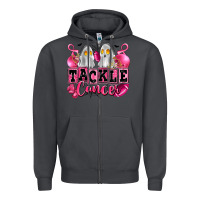 Smoke tackle cancer with ghosts playing football Zipper Hoodie - LillyAllenDesigns