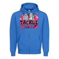 True Royal tackle cancer with ghosts playing football Zipper Hoodie - LillyAllenDesigns