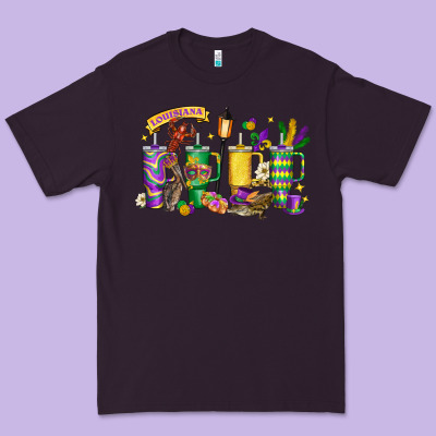 Obsessive Cup Disorder Mardi Gras Premium Tee Designed By Lillyallendesigns