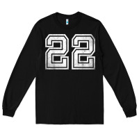 Black Number 22 Sports Jersey Lucky No. Birthday Age Vintage Long Sleeve Tee - tuanDangUi