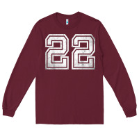 Burgundy Number 22 Sports Jersey Lucky No. Birthday Age Vintage Long Sleeve Tee - tuanDangUi