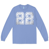 Colony Blue Number 22 Sports Jersey Lucky No. Birthday Age Vintage Long Sleeve Tee - tuanDangUi