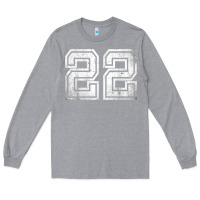 Heather Grey Number 22 Sports Jersey Lucky No. Birthday Age Vintage Long Sleeve Tee - tuanDangUi