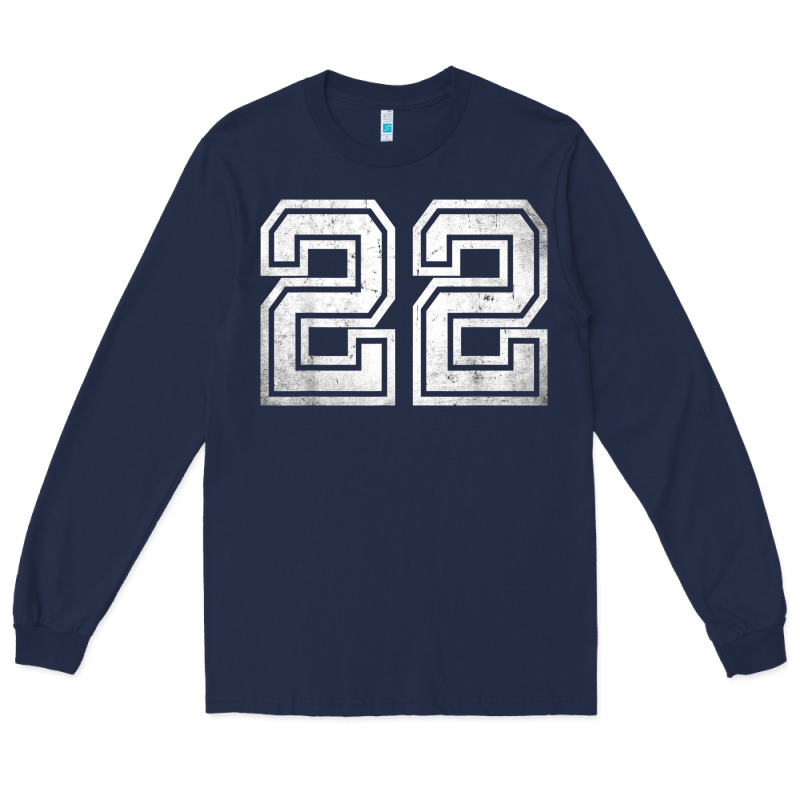 Number 22 Sports Jersey Lucky No. Birthday Age Vintage Long Sleeve Tee by tuanDangUi | Teevron