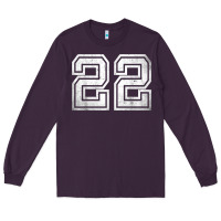 Plum Number 22 Sports Jersey Lucky No. Birthday Age Vintage Long Sleeve Tee - tuanDangUi