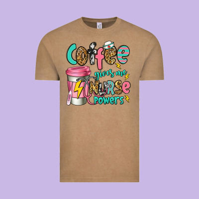 Coffee Gives Me Nurse Powers Vintage Tee Designed By Jasminsmagicworld