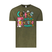 Vintage Olive coffee gives me nurse powers Vintage Tee - Jasminsmagicworld