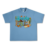 Pebble Blue Western howdy Fall Urban Heavy Tee - NancyCooperArtShop