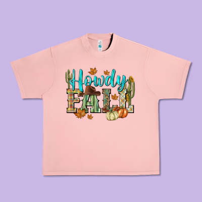Western Howdy Fall Urban Heavy Tee Designed By Nancycooperartshop