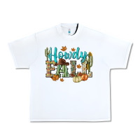 White Western howdy Fall Urban Heavy Tee - NancyCooperArtShop