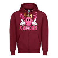 Burgundy hey cancer with middle fingers Zipper Hoodie - LillyAllenDesigns