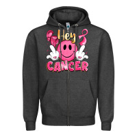 Charcoal Heather hey cancer with middle fingers Zipper Hoodie - LillyAllenDesigns