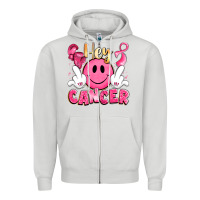 Dove Grey hey cancer with middle fingers Zipper Hoodie - LillyAllenDesigns