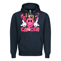 Navy hey cancer with middle fingers Zipper Hoodie - LillyAllenDesigns