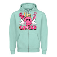 Seafoam hey cancer with middle fingers Zipper Hoodie - LillyAllenDesigns