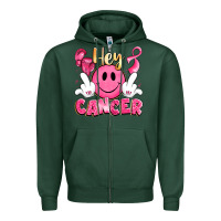 Sports Green hey cancer with middle fingers Zipper Hoodie - LillyAllenDesigns